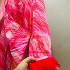 Soft Satin Based Cotton Dress with Feather Details. Mother-Daughter Twinning Outfits - PyaraBaby