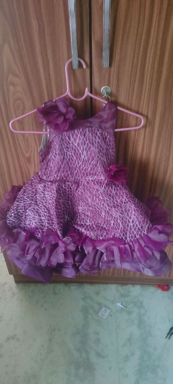 1st Birthday Occasion Frock/Dress for Baby Girl - Purple - PyaraBaby