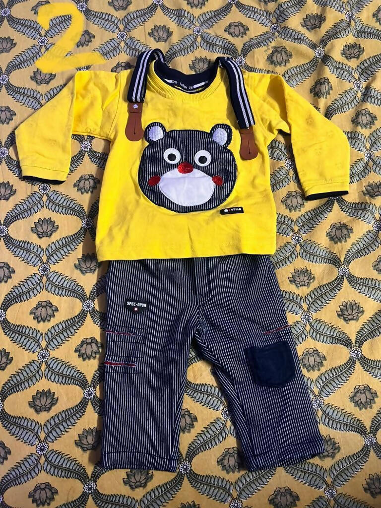 T- shirt and Jeans/Trouser with Suspenders For Baby Boy- Combo - PyaraBaby