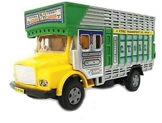 CENTY Toys Public Truck Green- Toy Truck with Tail Lid That Opens - Spare Wheel at Bottom Small Window for Rear View in Driver Cabin Pull Back Action - PyaraBaby